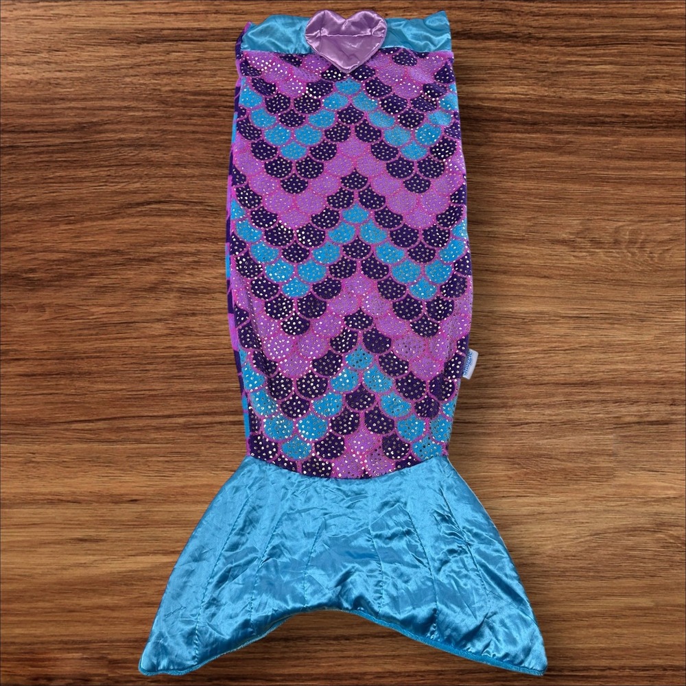 Snuggie Kids Mermaid Tail Blanket Purple Blue Gold Sparkle‎